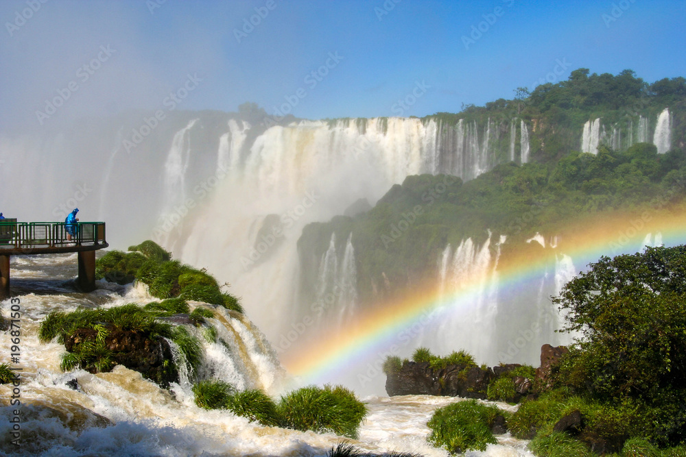 Fototapeta premium Iguassu Falls on the border between Brazil and Argentina