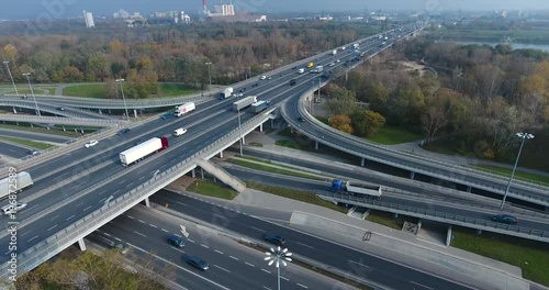 Smooth Aerial Shot With A View On A Highway