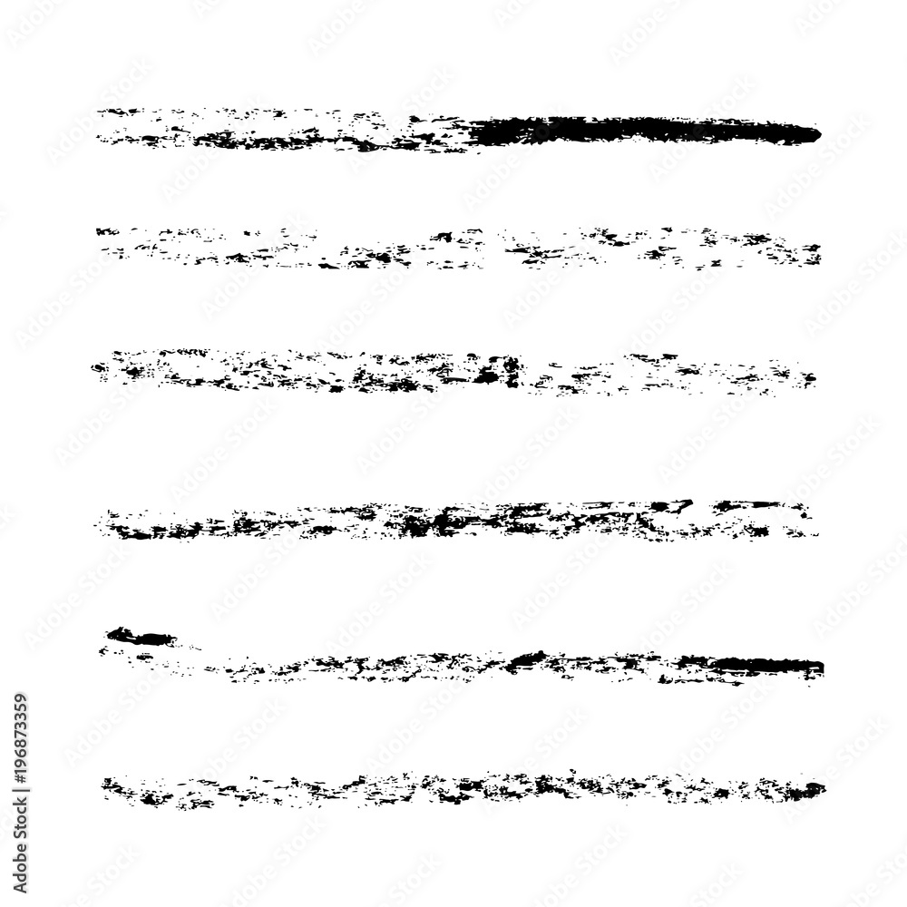 Obraz premium Brush stroke set. Chalk. Texture.