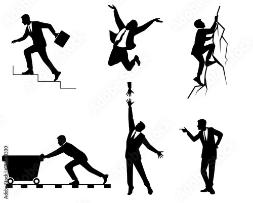 Six businessmen in action