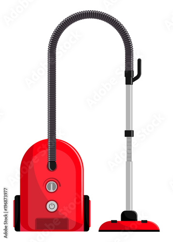 Vacuum cleaner. Modern hoover. Flat style vector illustration, isolated.
