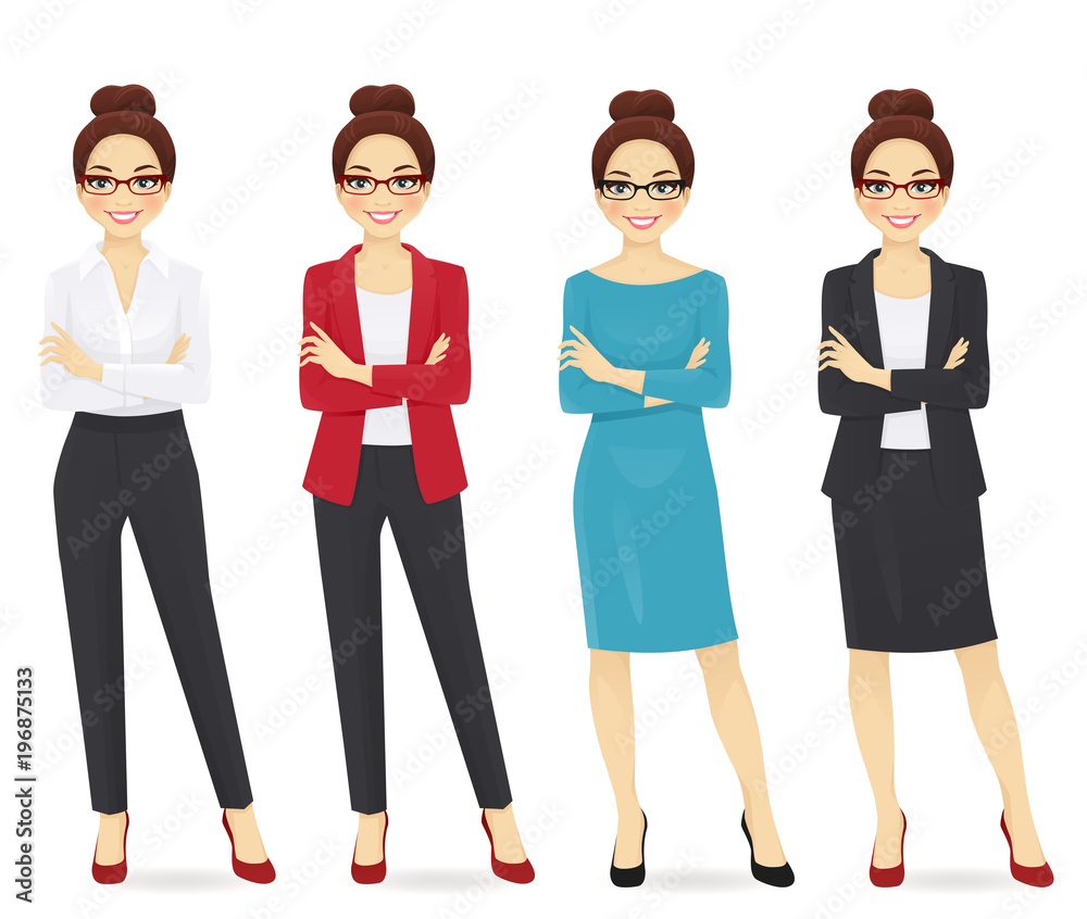 Business woman formal clothes set vector illustration Business woman formal clothes set vector illustration