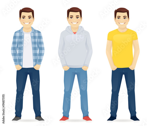 Man casual clothers vector set collection illustration