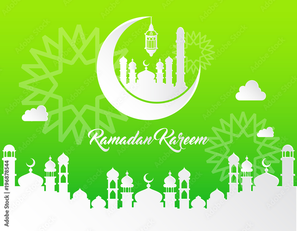 beautiful ramadan kareem background with paper art style beautiful ramadan kareem background with paper art style