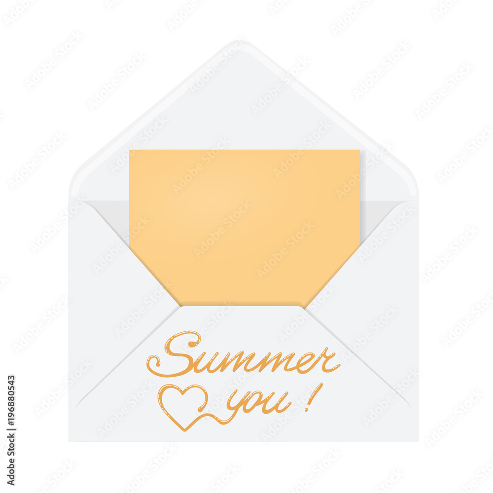 Envelope with inscription .I like summer Envelope with inscription .I like summer