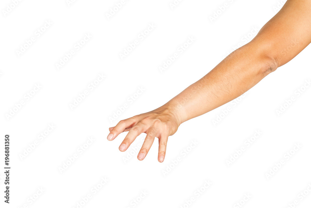 Gesture of reaching to grasp objects.Clipping path inside.