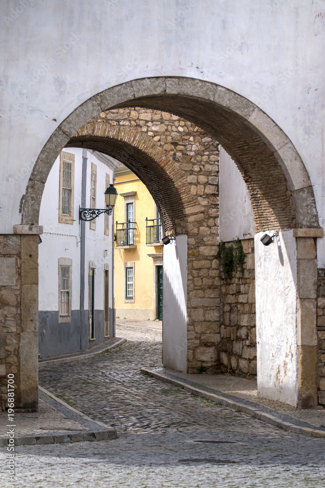 Historical arch in Faro city