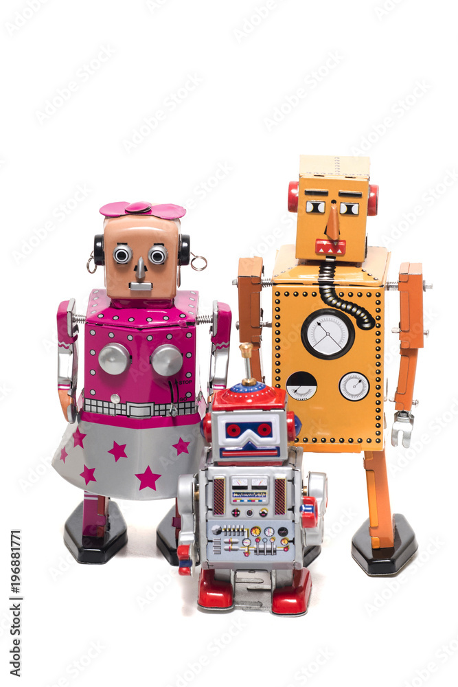 tin toy robot family tin toy robot family
