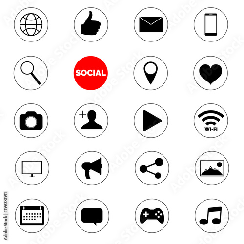 icon social media set