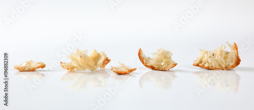 pieces of fresh ciabatta bread photo