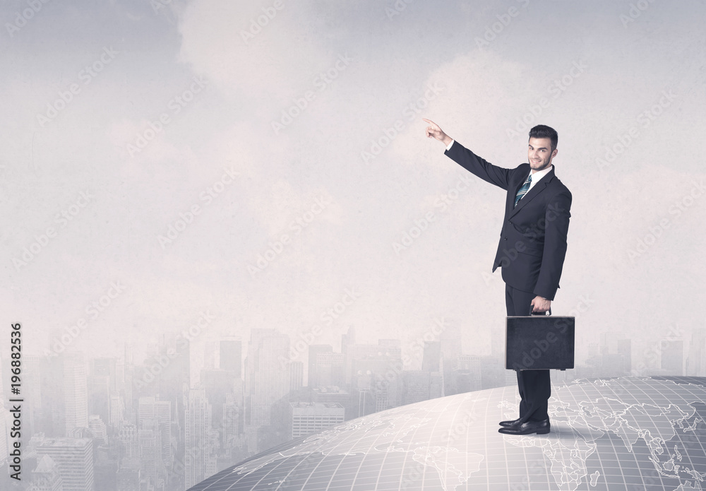 man standing in front of city landscape man standing in front of city landscape