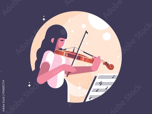 Fototapeta Girl playing violin