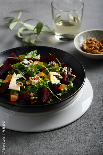 Beetroots salad with cheese