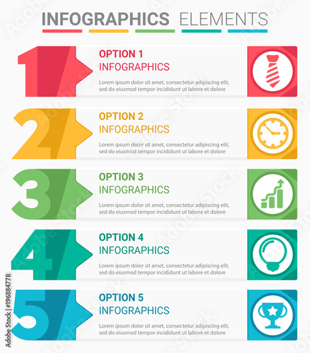 INFOGRAPHICS element abstract modern design the numbers top five template