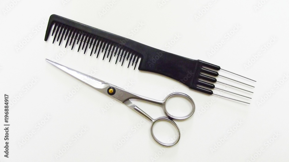 Hairdressing tools on white background. Hairdressing tools on white background.
