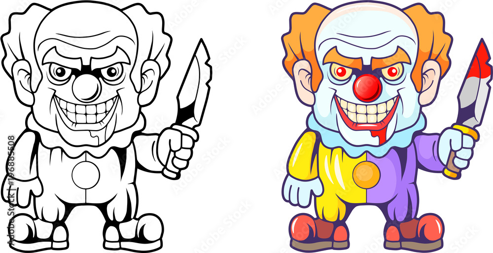cartoon clown monster, funny illustration