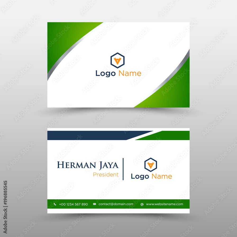 Fototapeta premium Green Vector Business Card Template