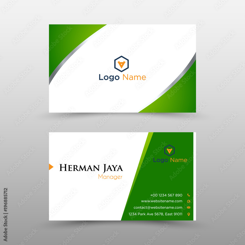 Fototapeta premium Green Vector Business Card Template