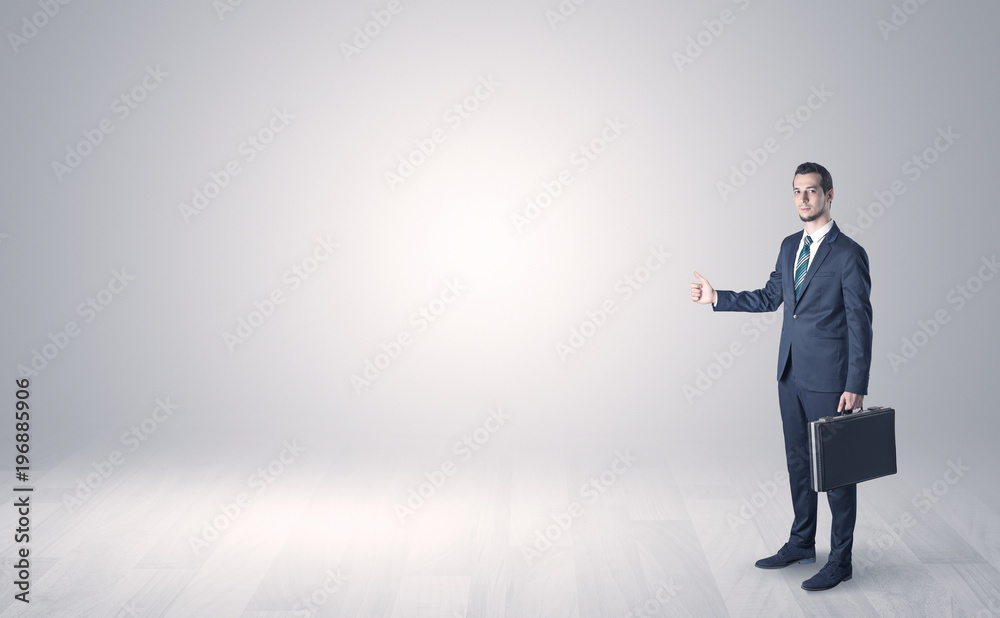 Agent hitchhikes concept with copy space around Agent hitchhikes concept with copy space around