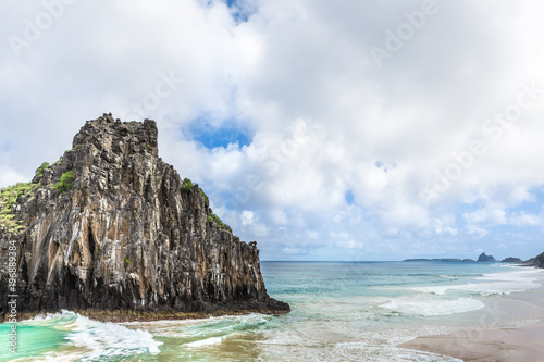 Fernando de Noronha, Brazil. The most incredible island in Brazil. View of beach with waves.
