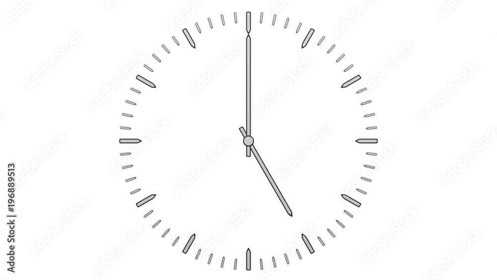 Animation of timelapse of flat clock face with arrows. Loopable. Luma matte. 3D rendering. Animation of timelapse of flat clock face with arrows. Loopable. Luma matte. 3D rendering.