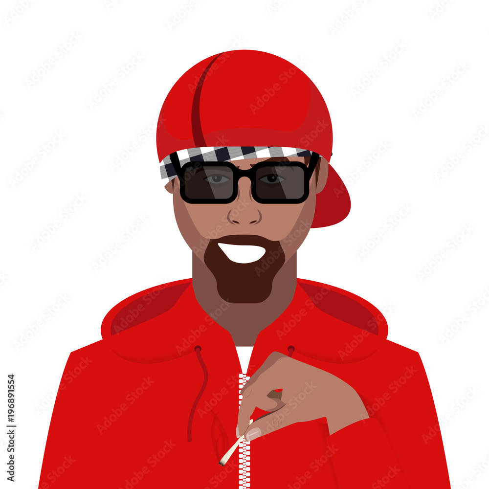 Cartoon character. Avatar symbol. Rapper wearing a cap Stock Vector ...