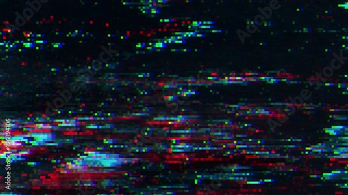 Unique Design. Abstract Digital Animation. Pixel Noise Glitch Error Video Damage photo