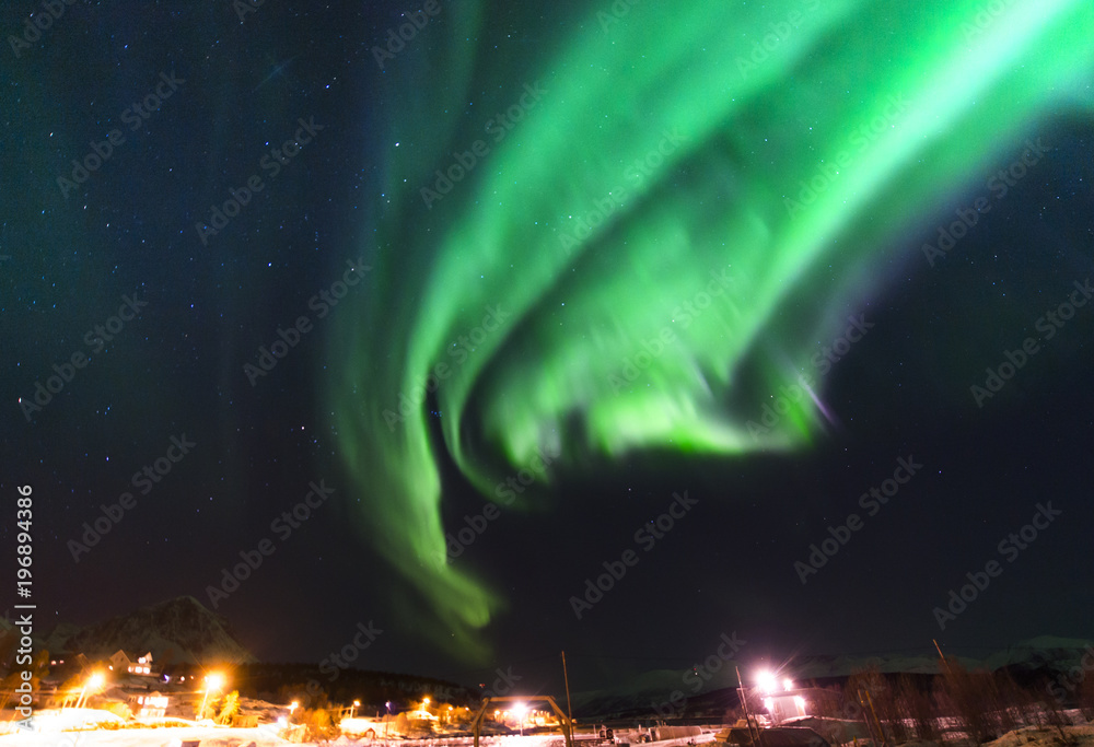 The polar lights in Norway. Tromso.