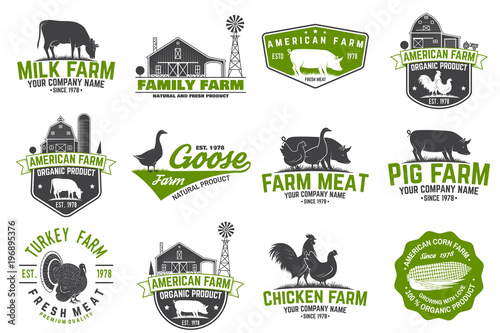 American Farm Badge or Label. Vector illustration. photo