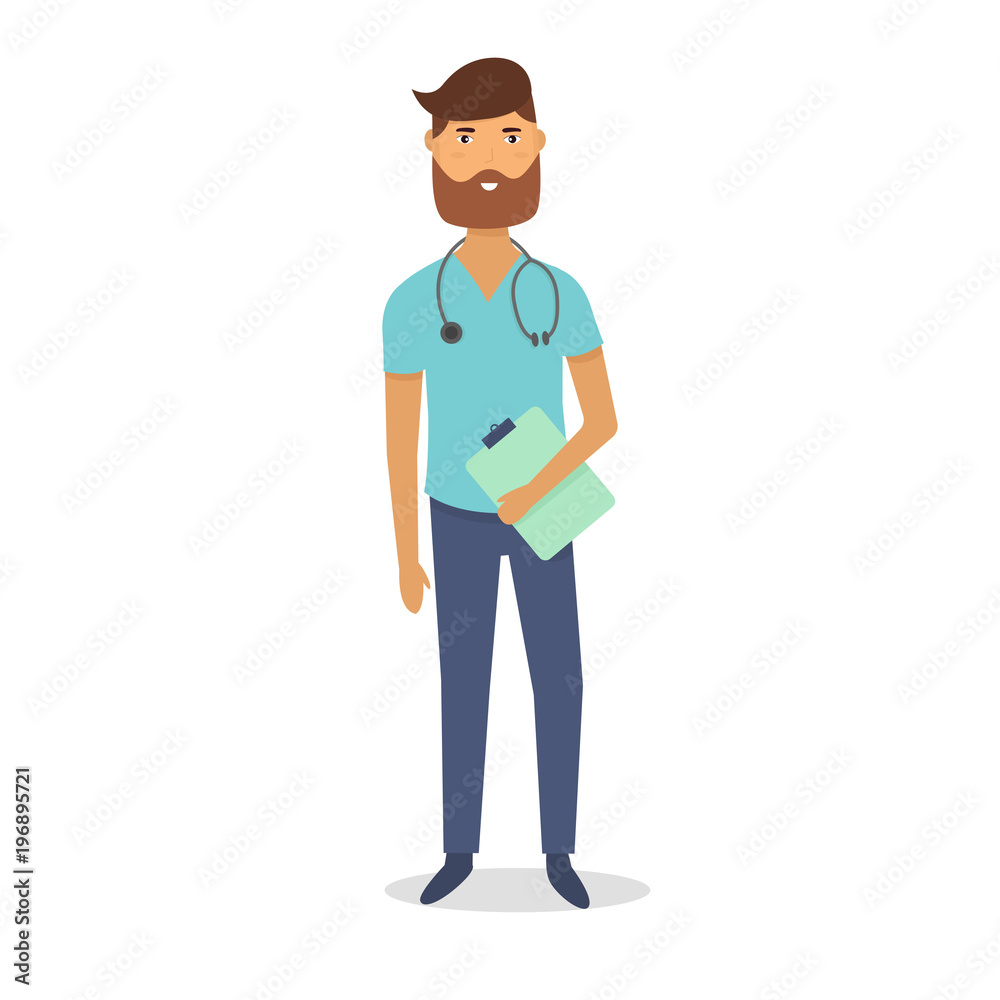 Doctor. Medical staff. Medical team concept. Flat design people character. Vector.