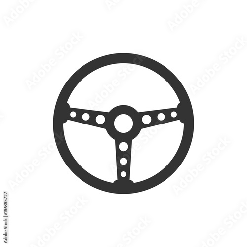Steering wheel icon. Vector illustration. Business concept car wheel pictogram.
