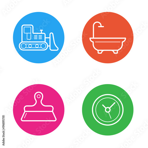 Raster Round Circle Buttons with Icons can be used as Logo or Icon