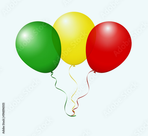 Balloons in Raster as Mali National Flag