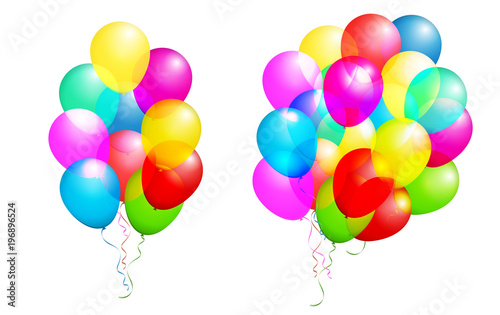 Color Glossy Balloons Set isolated on White in Raster Illustration