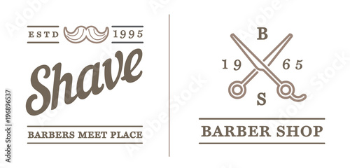 Set of Raster Barber Shop Elements and Shave Shop Icons Illustration can be used as Logo or Icon in premium quality