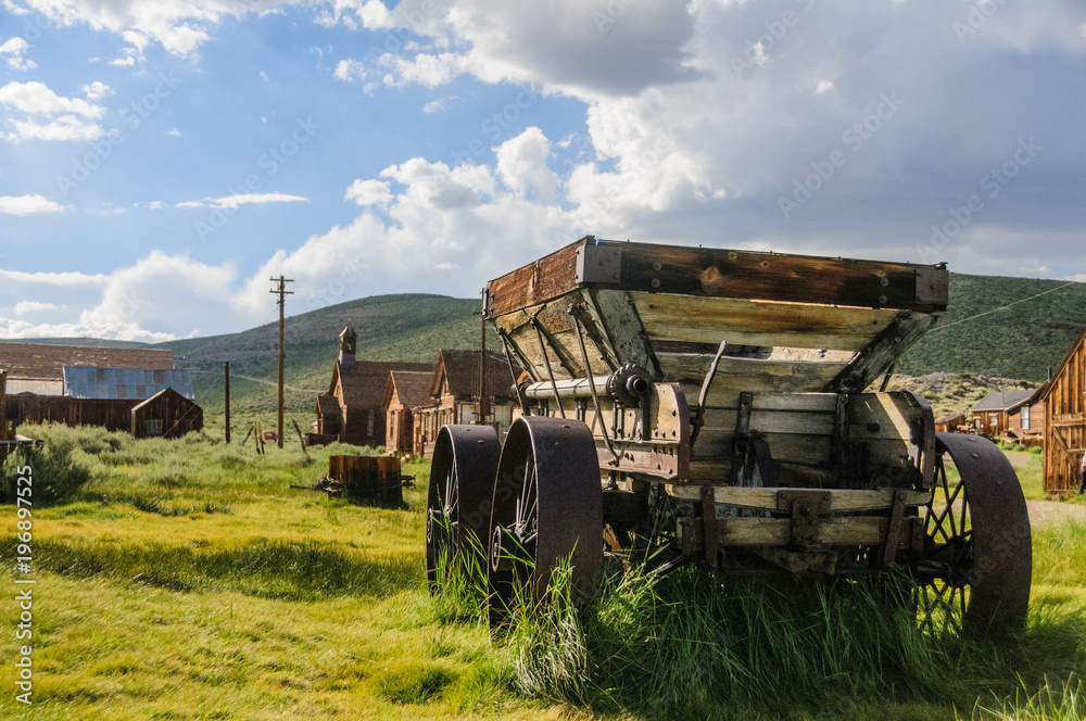 Old abandoned wagon in an American Ghost Town