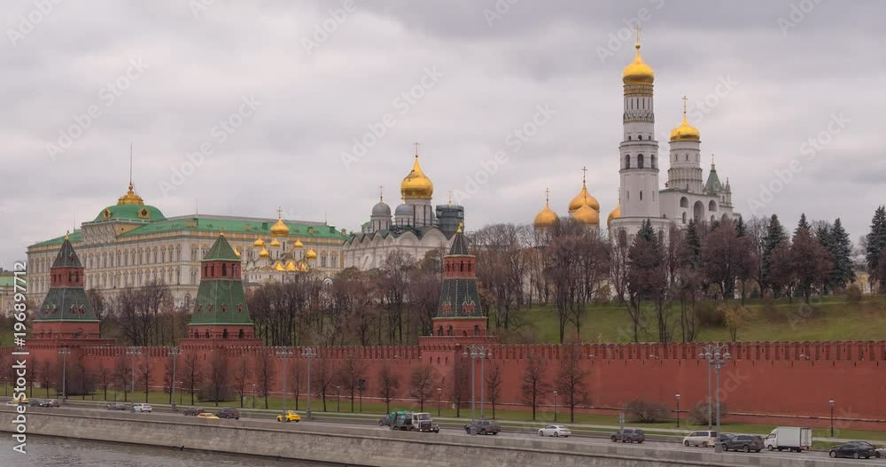 Sunny summer day moscow river bay kremlin Timelapse. Sunny summer day moscow river bay kremlin Timelapse.
