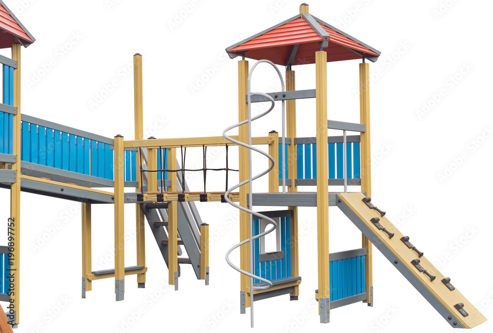 Children's playground on white Children's playground on white