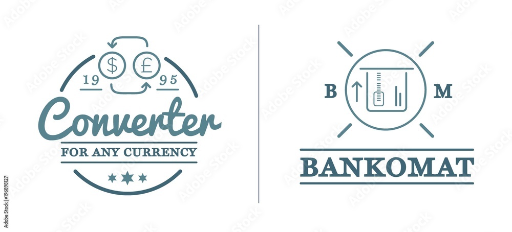 Set of Raster Finance Elements and Money Business as Illustration can be used as Logo or Icon in premium quality