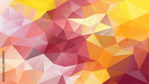 vector abstract irregular polygonal background - triangle low poly pattern - yellow, pink, purple, violet color