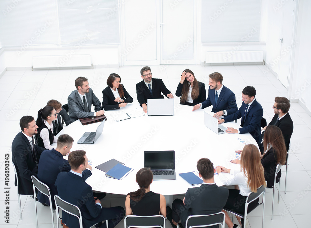 © ASDF - meeting business partners in the conference room.