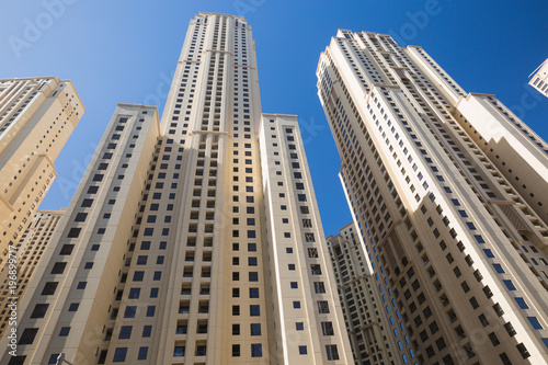 High rise and modern buildings in Dubai Marina, UAE © arianarama