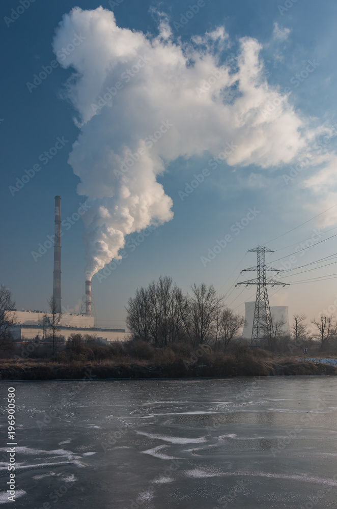 Power plant cold morning, Krakow, Poland Power plant cold morning, Krakow, Poland