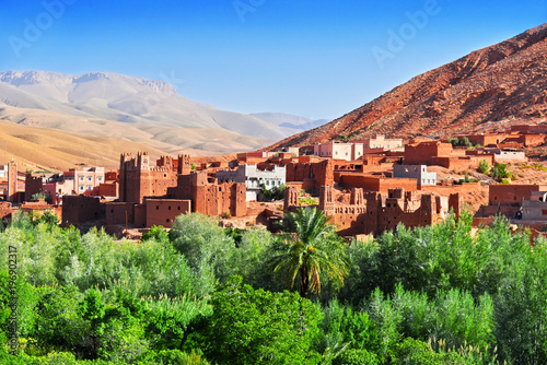 Old berber architecture near the city of Tamellalt, Morocco photo