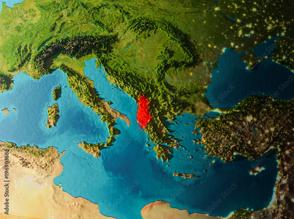 Orbit view of Albania Orbit view of Albania