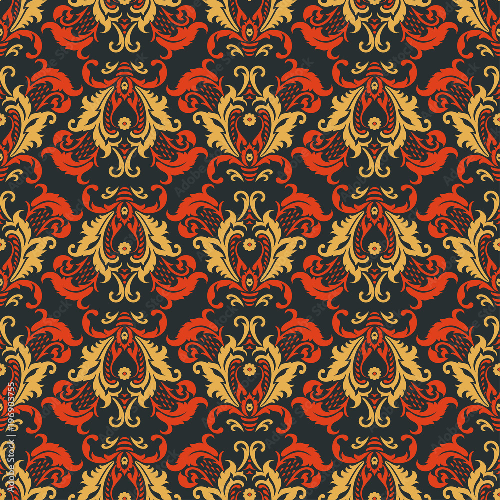 Floral oriental ethnic background. seamless vector pattern