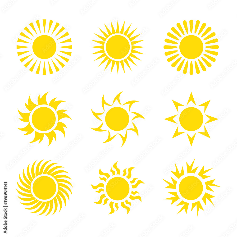 Creative Yellow Sun Icon Design Collections Creative Yellow Sun Icon Design Collections