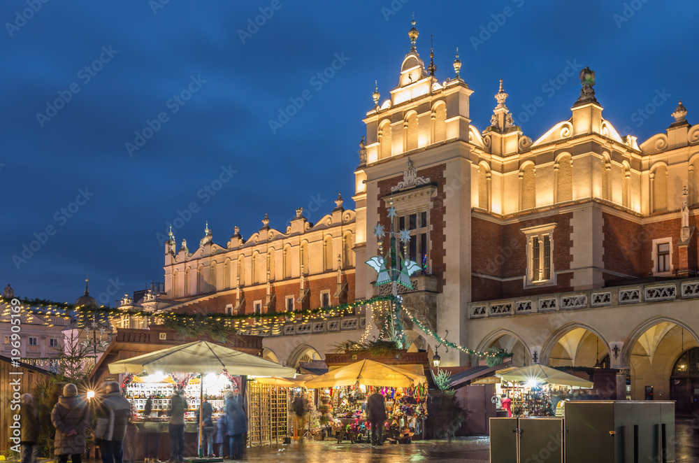 Krakow, Poland, cloth hall and Christmas fairs