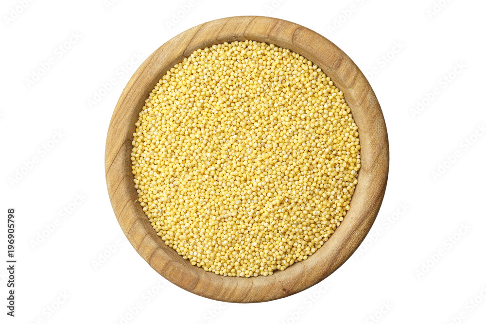 millet cereal on white background millet cereal on white background