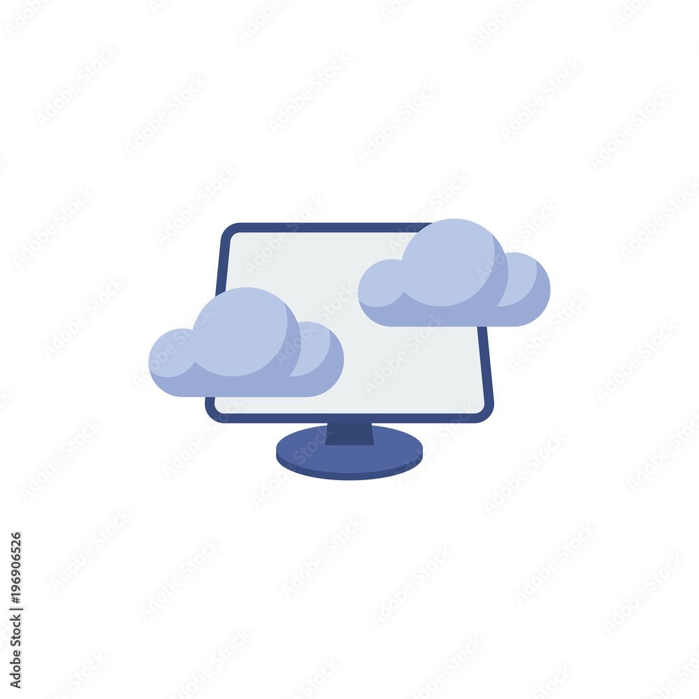Virtual machine icon flat symbol. Isolated vector illustration of